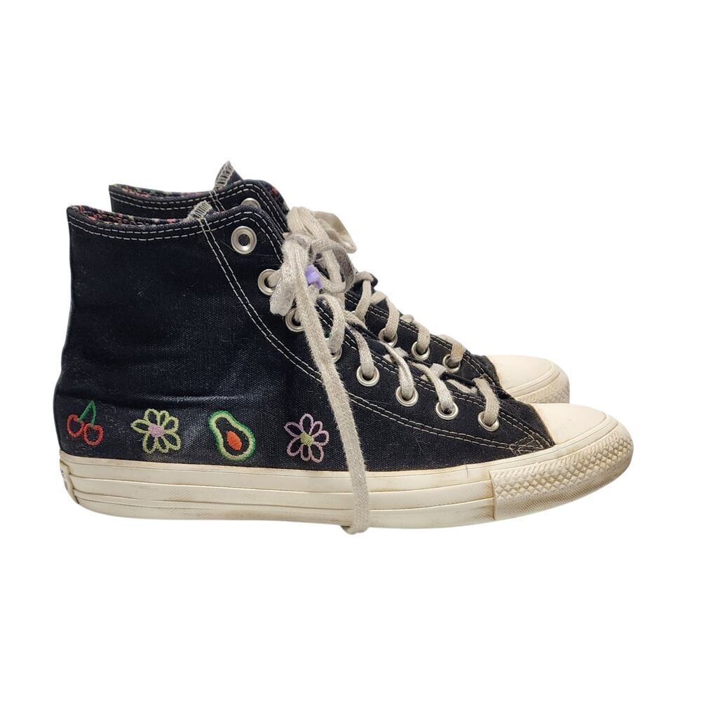 Converse Chuck Taylor All Star High Festival Embroidered Fruits Florals Size 10 - Picture 6 of 11